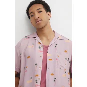 Pánská košile Košile Kaotiko pánská, růžová barva, relaxed AO001.01.1900 30X, vel. S
