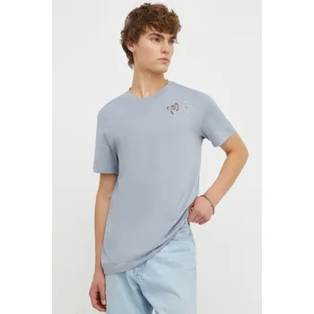 Pánské tričko Bavlněné tričko G-Star šedá barva, s potiskem D23898.336 55X, vel. S