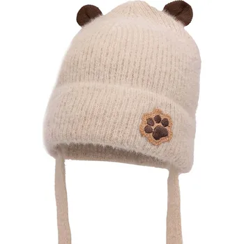 Čepice Dětská čepice s příměsí vlny Jamiks ALPER ALPER.NAK.gl.JZH055 béžová 02X, vel. 42