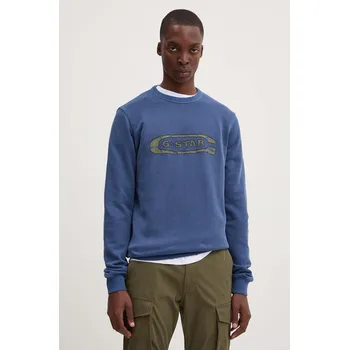 Pánská mikina Bavlněná mikina G-Star pánská, s potiskem, D25101-D688 D25101.D688 modrá 55X, vel. M