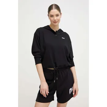 Dámská mikina Mikina Dkny dámská, černá barva, s kapucí, aplikací, DP3T9723 99X, vel. XS