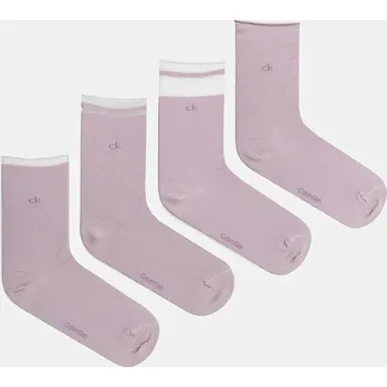 Dámské oblečení Ponožky Calvin Klein 4-pack 701229442 fialová 45A, vel. ONE SIZE