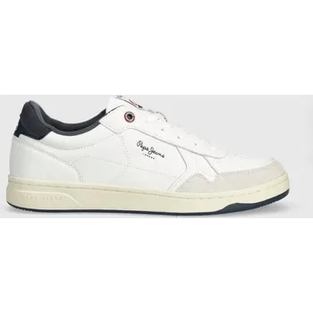 Pánské tenisky Kožené sneakers boty Pepe Jeans PMS00013 bílá barva, KORE BRIT M 00X, EUR 45