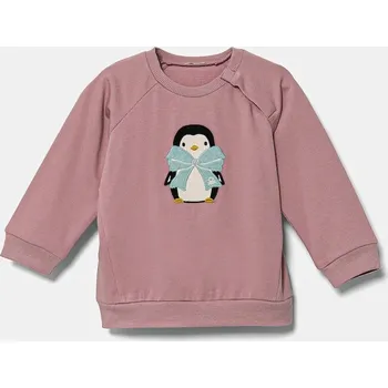 Kojenecká mikina United Colors of Benetton růžová barva, s aplikací, 36MJA105G 36MJA105G.G.W.Seasonal 34X, vel. 62