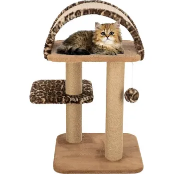 TRIXIE Škrabadlo LEO, 2 podesty, oblouk, míček, 85 cm, hnědá