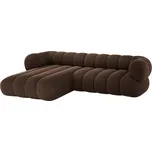 Cosmopolitan Design Hnědá sametová rohová pohovka Koge 270 cm, levá