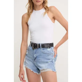 Dámské kraťasy Džínové šortky Answear.LAB dámské, hladké, high waist FG507.1hh modrá 55X, vel. XL