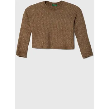 Dívčí svetr Dětský svetr United Colors of Benetton hnědá barva, lehký 1VH9C104S.G.SEASONAL 84X, vel. 130