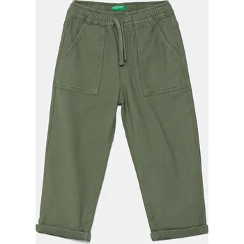 Dětské kalhoty United Colors of Benetton zelená barva, hladké, 47K0GF026 47K0GF026.P.Seasonal 78X, vel. 90