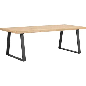 Jídelní stůl Rowico Dubový jídelní stůl, rozkládací, 220x95 cm, černý ram, Brooklyn