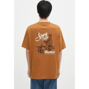 Pánské tričko Bavlněné tričko Barbour Bayard OS Graphic hnědá barva, s potiskem, MTS1337 88X, vel. XL