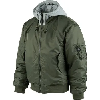 Pánská bunda Bunda bomber MA1 s kapucí ZELENÁ Bunda bomber MA1 s kapucí ZELENÁ vel. M