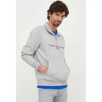 Pánská mikina Mikina Tommy Hilfiger pánská, šedá barva, s potiskem, MW0MW20954 90X, vel. S