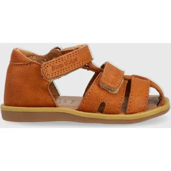 Dívčí obuv Dětské kožené sandály Pom D'api hnědá barva O1CFAF0402.19.23 82X, EUR 20