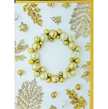 Vánoční dekorace Blahopřání E - s motivem vánoční ozdoby GC - 17x12cm