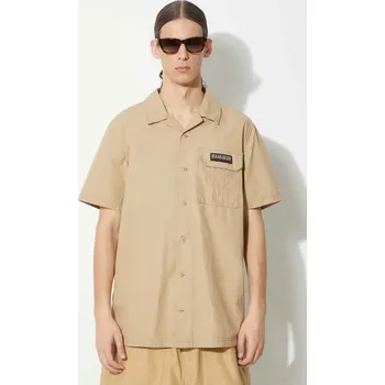 Bavlněná košile Napapijri G-Boyd béžová barva, relaxed, NP0A4HQ4N1E1 80X, vel. L
