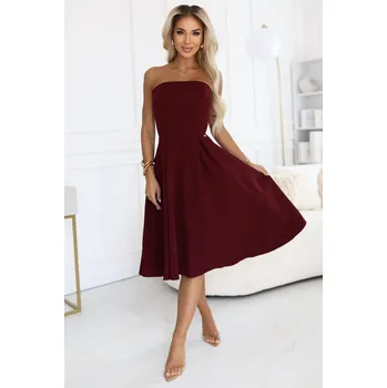 Dámské šaty Midi šaty Vivien, Vínové Velikost: L