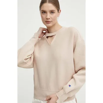 Dámská mikina Mikina Champion dámská, béžová barva, hladká, 117345 80X, vel. L