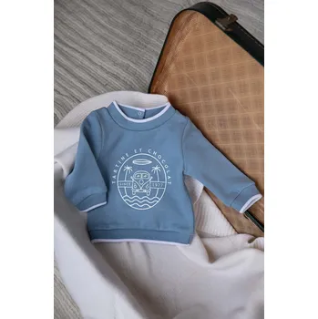 Chlapecká mikina Dětská bavlněná mikina Tartine et Chocolat s potiskem, TZ15041 TZ15041.80.94 modrá 55X, vel. 80