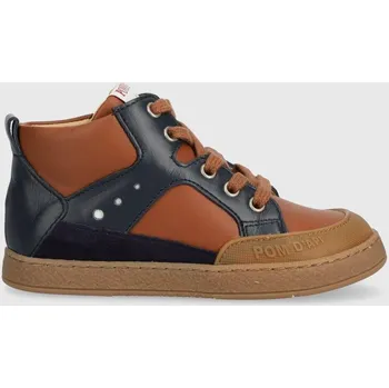 Dámské polobotky Dětské kožené polobotky Pom D'api MOUSSE BUMP hnědá barva P1PICE0404.19.23 82X, EUR 20