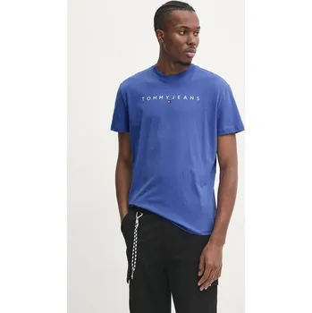 Pánské tričko Bavlněné tričko Tommy Jeans DM0DM20744 fialová 54X, vel. M