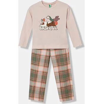 Chlapecké pyžamo Dětské bavlněné pyžamo United Colors of Benetton béžová barva, s potiskem, 34NB0P07L 34NB0P07L.G.Seasonal 02X, vel. 130