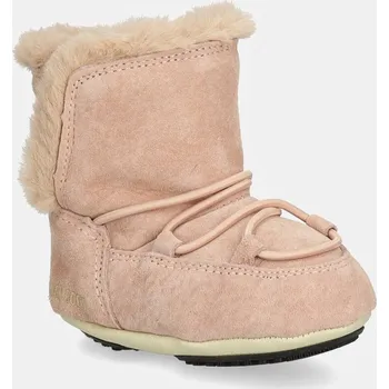 Dívčí sněhule Dětské semišové sněhule Moon Boot CRIB SUEDE 80D3401030.G růžová 03X, EUR 17/18