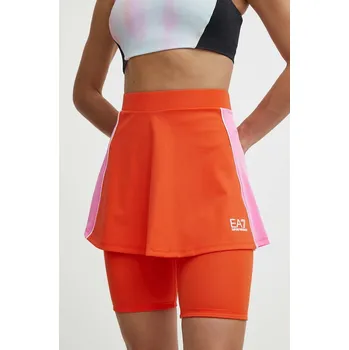 Dámská sukně Sportovní sukně EA7 Emporio Armani Tennis Pro oranžová barva, mini 3DTN51.TJTCZ.1464 22X, vel. XS