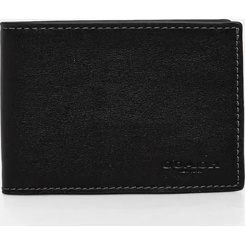 Peněženka Kožená peněženka Coach černá barva, CZ261 99X, vel. ONE SIZE