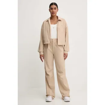 Dámské kalhoty Kalhoty Guess AURLIE dámské, béžová barva, široké, high waist, V4YB05 WG982 V4YB05.WG982 80X, vel. S