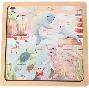 Puzzle eliNeli Dřevěné puzzle - Mořský svět