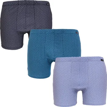 3 Pack pánských boxerek Andrie PS 5935 černá, tyrkys, šedomodrá - velikost XXL