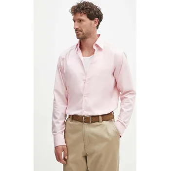 Pánská košile Košile BOSS pánská, růžová barva, regular, s klasickým límcem, 50489830 03X, vel. 42