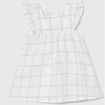 Dámské šaty Dětské plátěné šaty United Colors of Benetton 4YP7AV00G.W.Seasonal bílá 00X, vel. 62