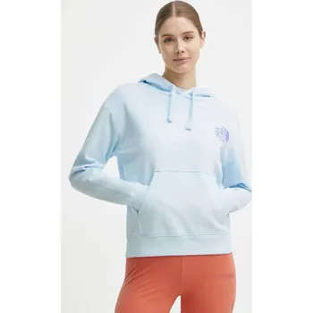 Dámská mikina Bavlněná mikina The North Face dámská, s kapucí, s potiskem, NF0A87DYO0R1 modrá 50X, vel. M