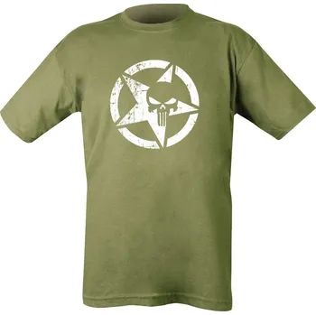 Pánské tričko KOMBAT Tričko US Punisher - Olivově zelené XL
