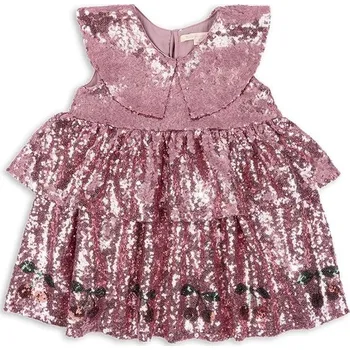 Dívčí šaty Dívčí šaty Konges Sløjd STARLA SEQUIN DRESS KS101689 růžová 34X, vel. 134-140