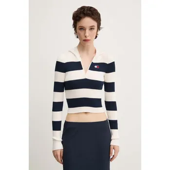 Dámský svetr Svetr Tommy Jeans dámský, béžová barva, DW0DW18679 01X, vel. S