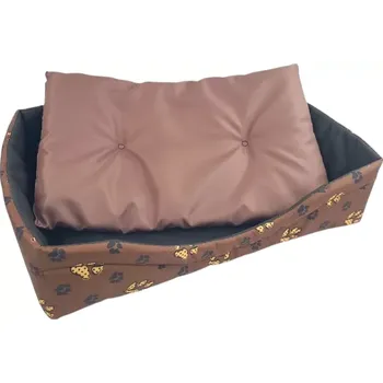 Pelíšek pro psa Pelíšek s polštářem hranatý lehký 64x43x14 Hnědý