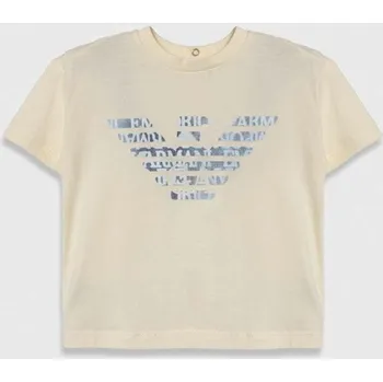 Pánské tričko Bavlněné dětské tričko Emporio Armani béžová barva, s potiskem 3DHTJ1.4J5UZ 01X, vel. 68