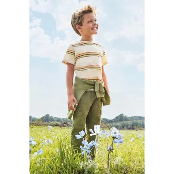 Dětské kalhoty Mayoral cargo zelená barva, hladké 3545.5F.Mini.PPYH 81X, vel. 92