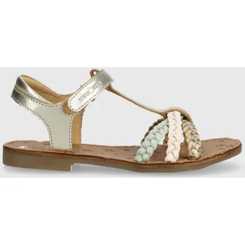 Dívčí obuv Dětské kožené sandály Shoo Pom stříbrná barva O4RIAK0402.28.34 SLV, EUR 32