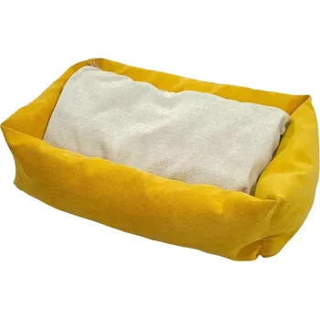 Pelíšek pro psa Pelíšek s polštářem hranatý 70x52x16 Žlůtý