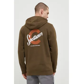 Pánská mikina Mikina Columbia CSC Basic Logo pánská, zelená barva, s potiskem, 1681664 91X, vel. M