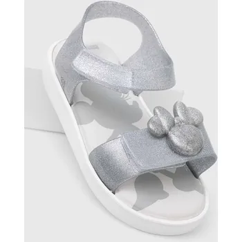 Dívčí sandály Dětské sandály Melissa JUMP DISNEY 100 BB stříbrná barva M.35752 SLV, EUR 22/23