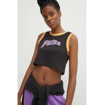 Bavlněný top Puma Graphic černá barva, 625024 625024. 99X, vel. XS