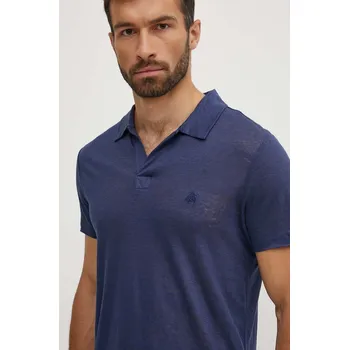 Plátěné polo tričko Vilebrequin PYRAMID PYRE9O00 námořnická modř 59A, vel. L