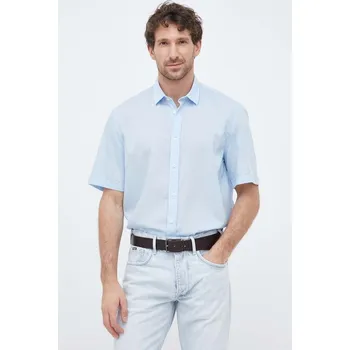 Košile s příměsí lnu Liu Jo M123P201SHORTLINEN modrá 55X, vel. S