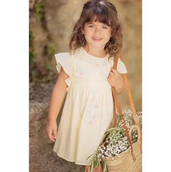 Dívčí šaty Dětské bavlněné šaty Tartine et Chocolat žlutá barva, mini TY30071.104 10X, vel. 104