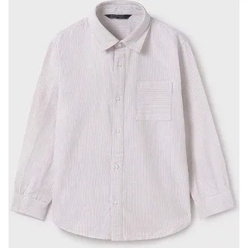 Chlapecká košile Dětská bavlněná košile Mayoral bílá barva, 7109 7109.7B.Junior.9BYH 00X, vel. 166